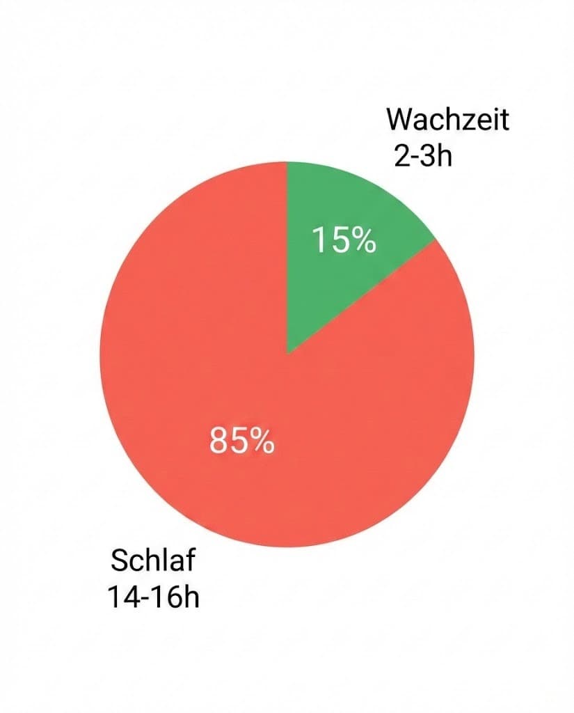 Diagramm Wachzeit vs Schlafzeit - 85% Schlaf, 15% Wachzeit